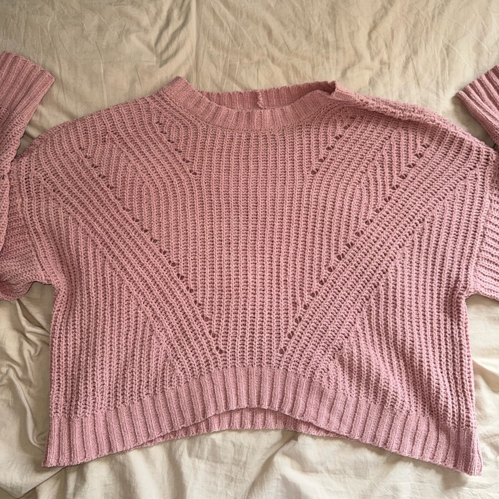 American Eagle Outfitters Pink Crew Neck Sweater